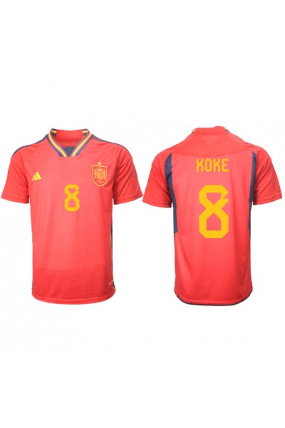 Fotbalové Dres Španělsko Koke #8 Domácí Oblečení MS 2022 Krátký Rukáv
